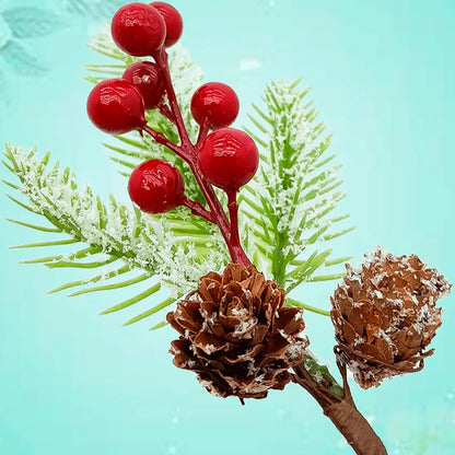 Galhos Pick Berry Vermelho Enfeite Natalino 30cm Kit 4 peças Galho Decorativo Pick Berry