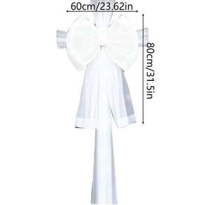 Laços grandes de banco de casamento com caudas longas 60x80cm, decorações corredor