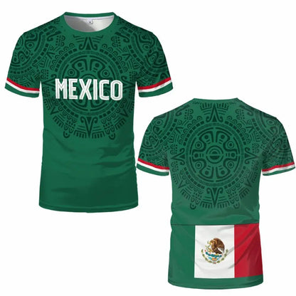 Camiseta personalizada do México, camisetas personalizadas com a bandeira mexicana