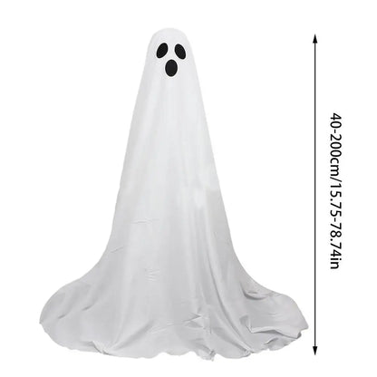 Fantasma de Pano Branco Iluminado Grande de Decoração de Fantasma