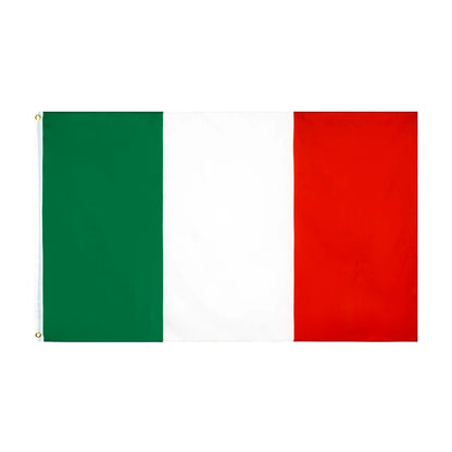 Pacote com 1: bandeira italiana da Itália | 9,5 x 1,5 m | Poliéster 90x150 cm, 2 argolas