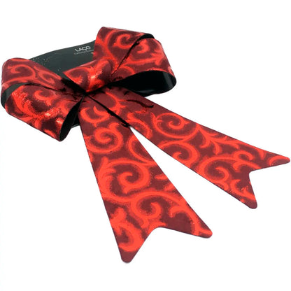 Laço Vermelho Camurça Brilhante Kit 2 Laço Vermelho em Camurça Enfeite Brilhante Natal