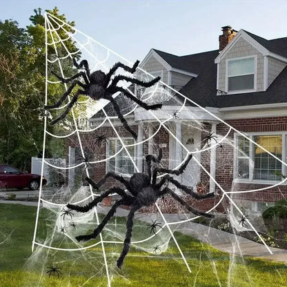 Aranha Preto Peludo Halloween Aranha, 1.5 Metro Preta, Macia, Peluda, Assustadora Ar Livre