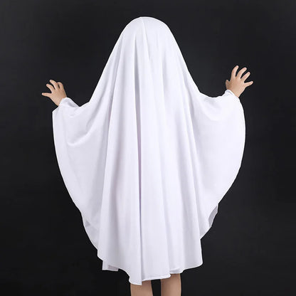 Capa Fantasia Cosplay Crianças Fantasma De Halloween branco