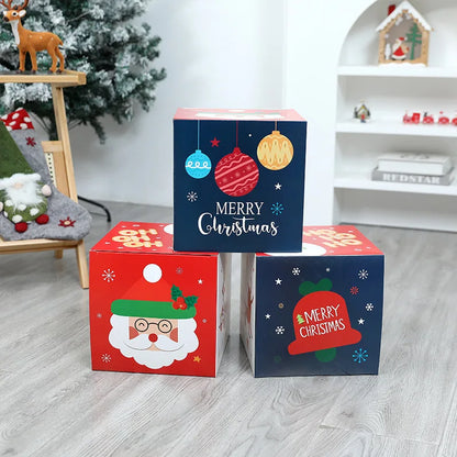 Caixas Natal Lindas 3 Caixas de Presente de Natal com Tampa e Caixas de Natal