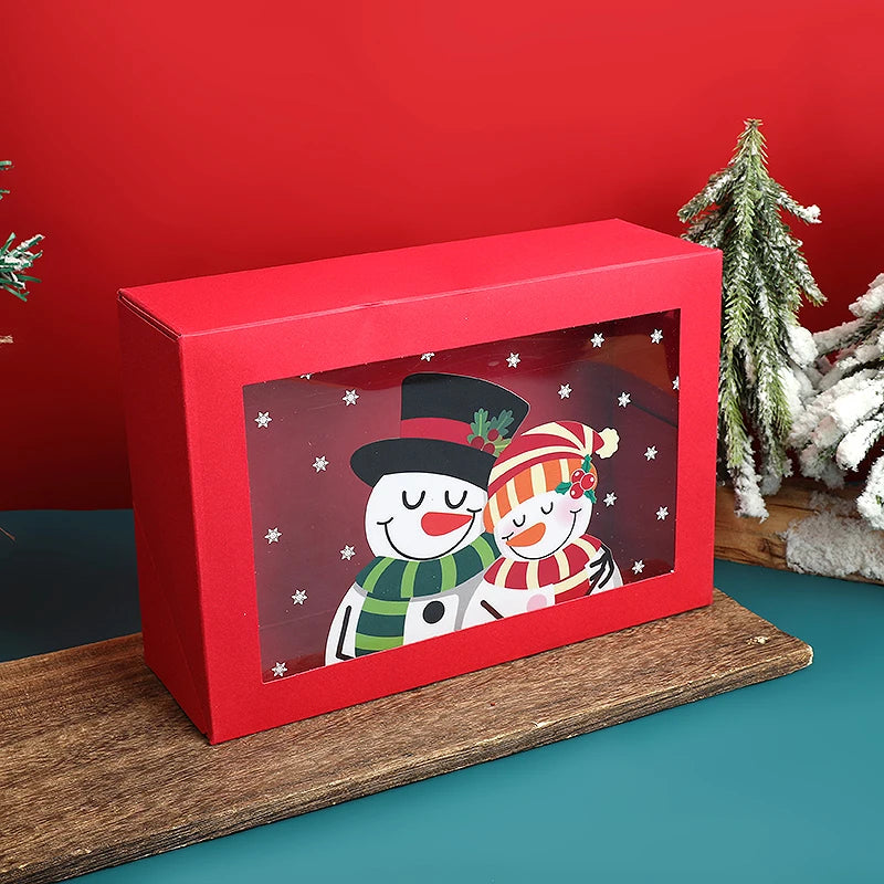 Caixa Pacote 1 Caixas de Biscoito de Natal Janela, Caixas de Presente de Papel Vermelho