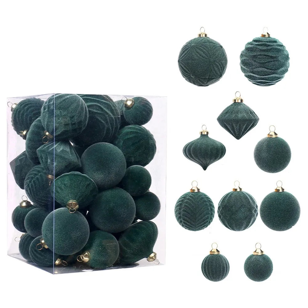 Decoração de Natal Bolas de Natal 35 Peças de Enfeites de Natal Bolas e Natal Flocadas