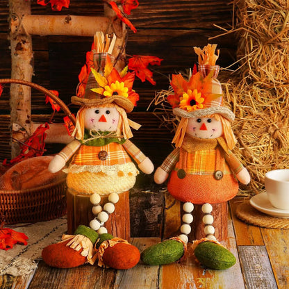 Boneco de Festa Junina Espantalho de pelúcia iluminado de 38 cm com pernas penduradas