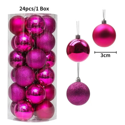 Bolas de natal Ornamentos de árvore de Natal de 3 mm de 36 quilates, grandes ornamentos