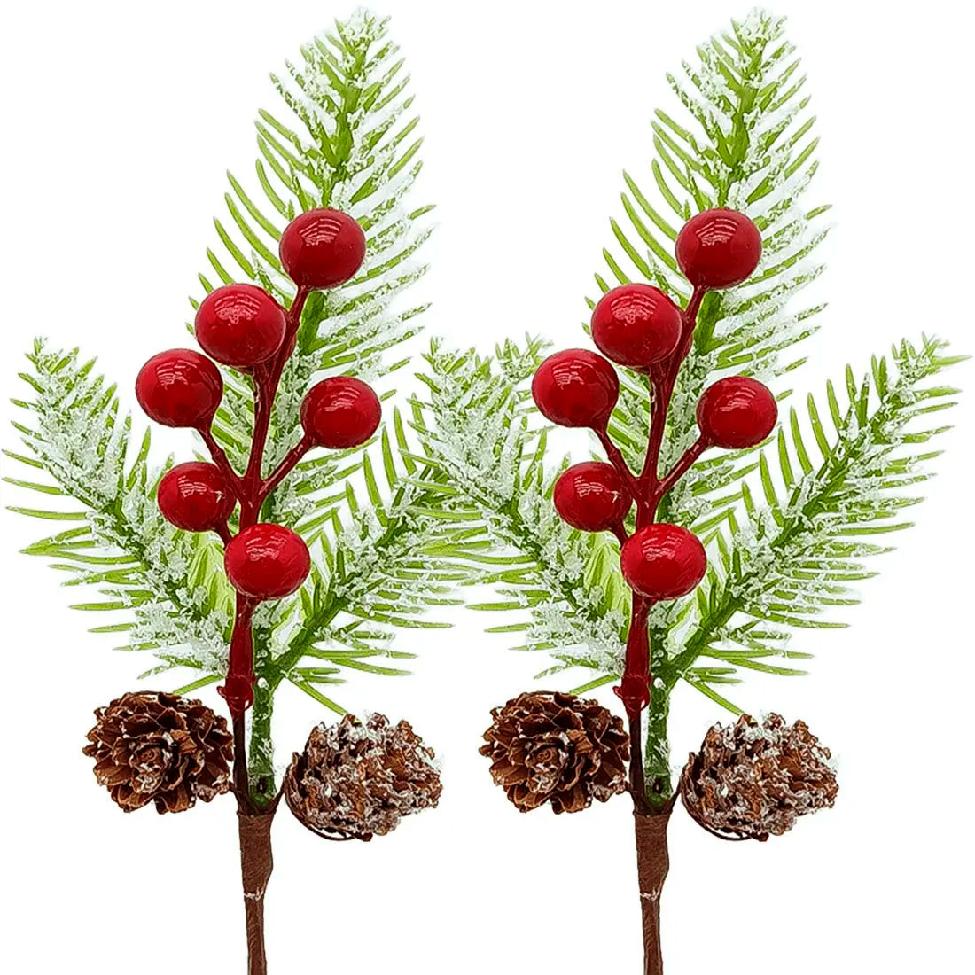 Galhos Pick Berry Vermelho Enfeite Natalino 30cm Kit 4 peças Galho Decorativo Pick Berry