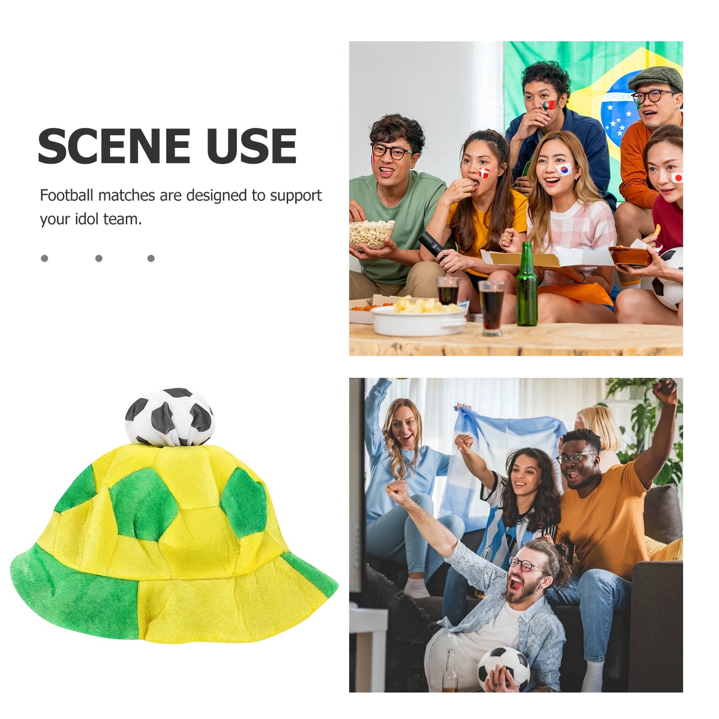 Boné de Futebol Copa do Mundo, Decoração Esportiva, Chapéus, Decoração de Chapéu