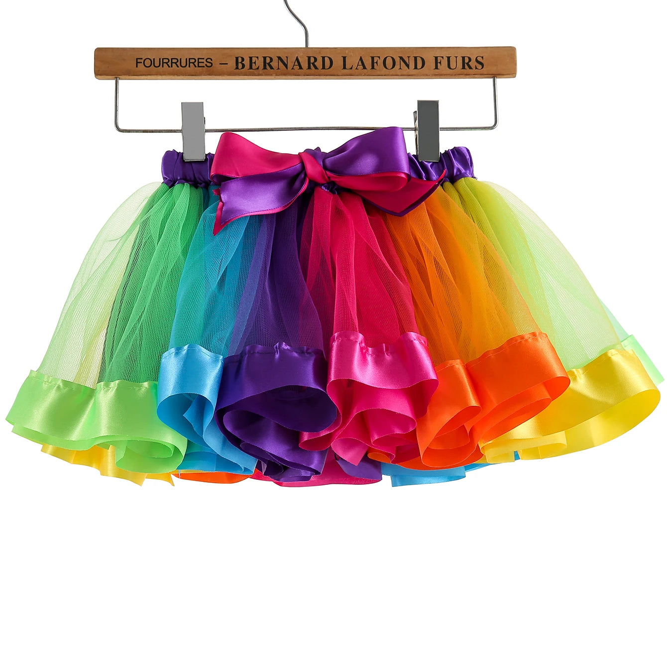 Saia de dança Carnaval tutu com laço e saia para meninas, roupa de arco-íris