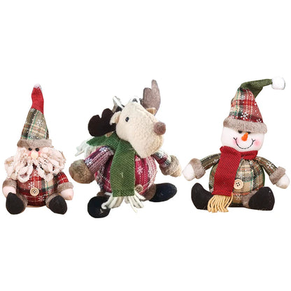 Kit boneco Papai Noel Boneco de Neve Rena Natal Boneco de Natal em pé - boneca retrátil