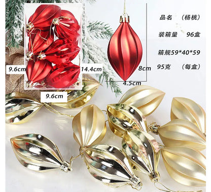 Bola de Natal de Cobre 24 Peças Decorações de Árvore de Natal Laranja e Cobre