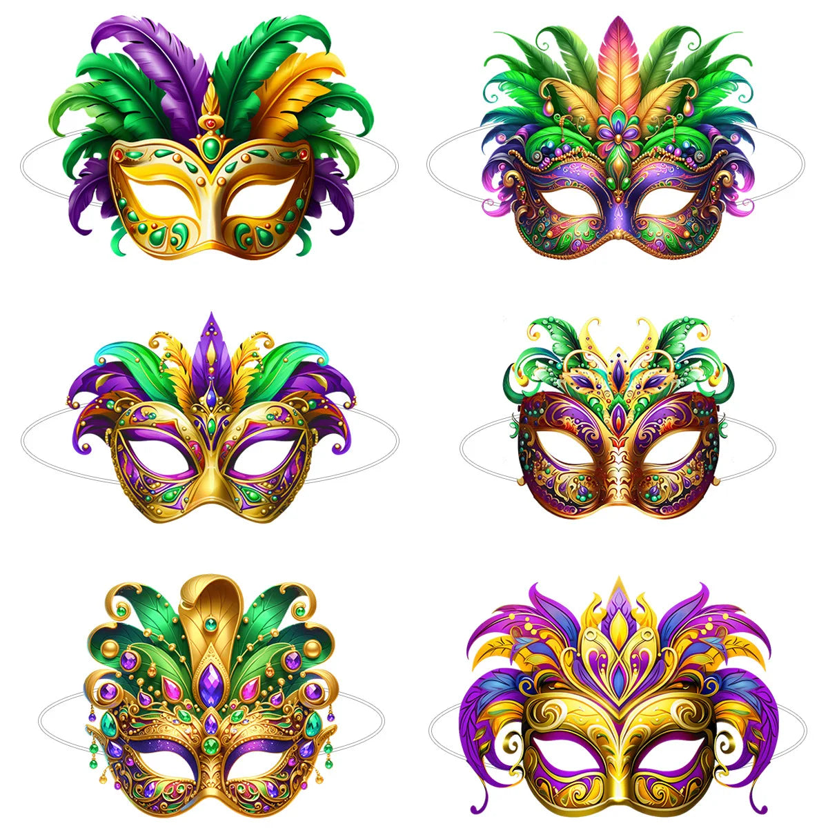 Máscara De Decoração De Festa de Papel Temática De Carnaval De Carnaval 24 peças