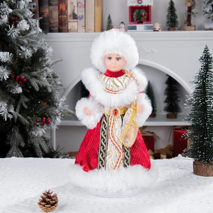 Papai Noel Grande Muñeco Cajado Azul Claro Figura do Papai Noel Ded Moroz Natalino