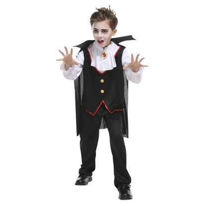 Fantasia Infantil Drácula Vampiro Halloween Cosplay + Capa