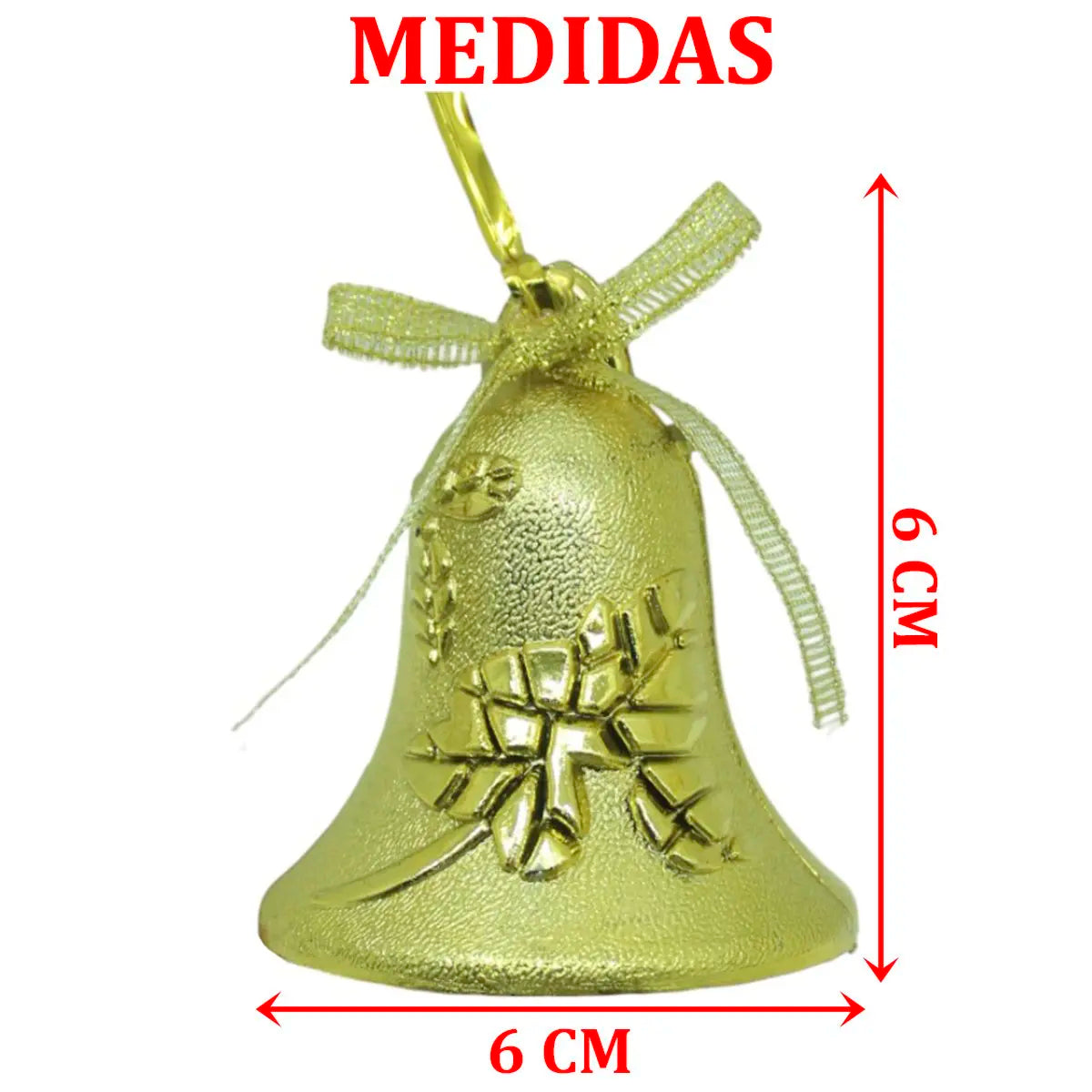 Kit 6 Pendente Natalino Sinos Dourados Decoração Natal 6cm Genérico