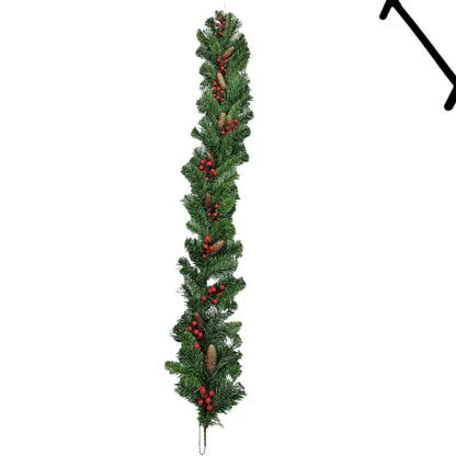 Decoração de Natal, Guirlanda Festão Aramado, 40cm e 60cm, Verde/Vermelho