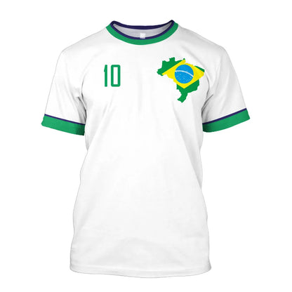 Camisa seleção brasileira Copa do Mundo Branco camiseta Brasil Adulto Masculina Feminina