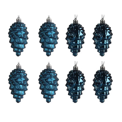 Decoração de Natal Lindo 8 Peças Pingentes de Pinha com Cordão Brilhante cor Brilhante