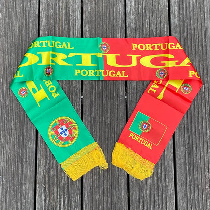 Cachecol esportivo de futebol para a euro malha de futebol de Portugal, 145*18 cm
