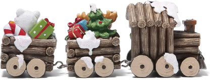 Trem de madeira com personagens de Natal Decoração de Natal Decoração Casa Interior