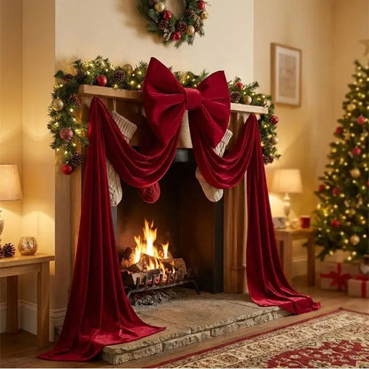 Laço Vermelho Gigante para Shopping, Laço Decorativo Gigante de Veludo Preto, Vermelho, Rosa, Branco