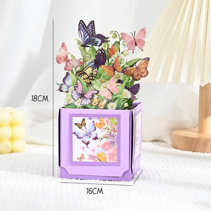 Cartão pop-up floral 3D "Dia das Mães" com envelope – Para aniversários, agradecimento