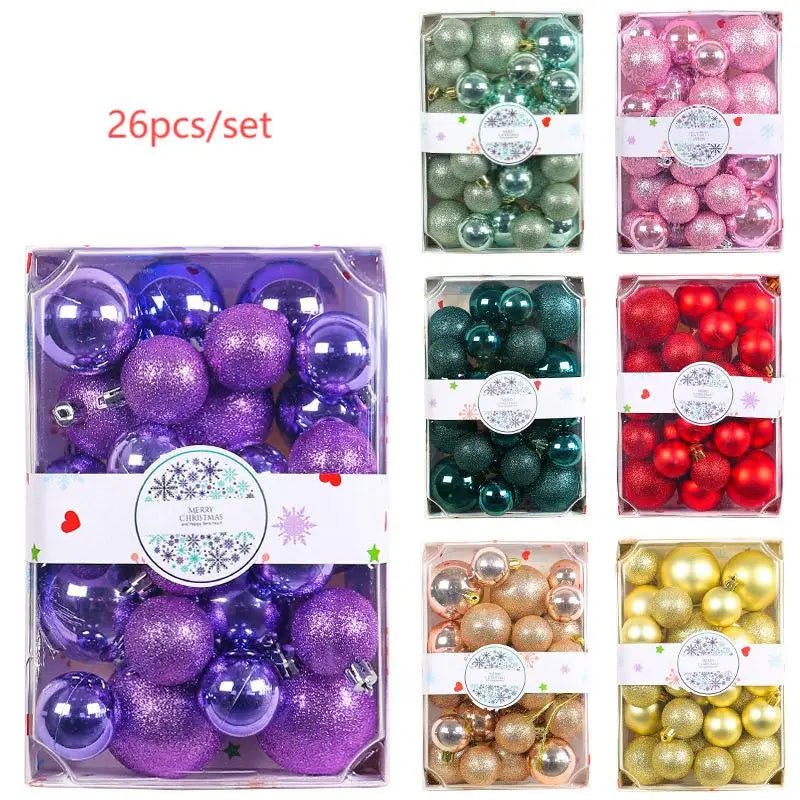 Bola de Natal Verde conjunto de 26 bolas de plástico para árvore de Natal