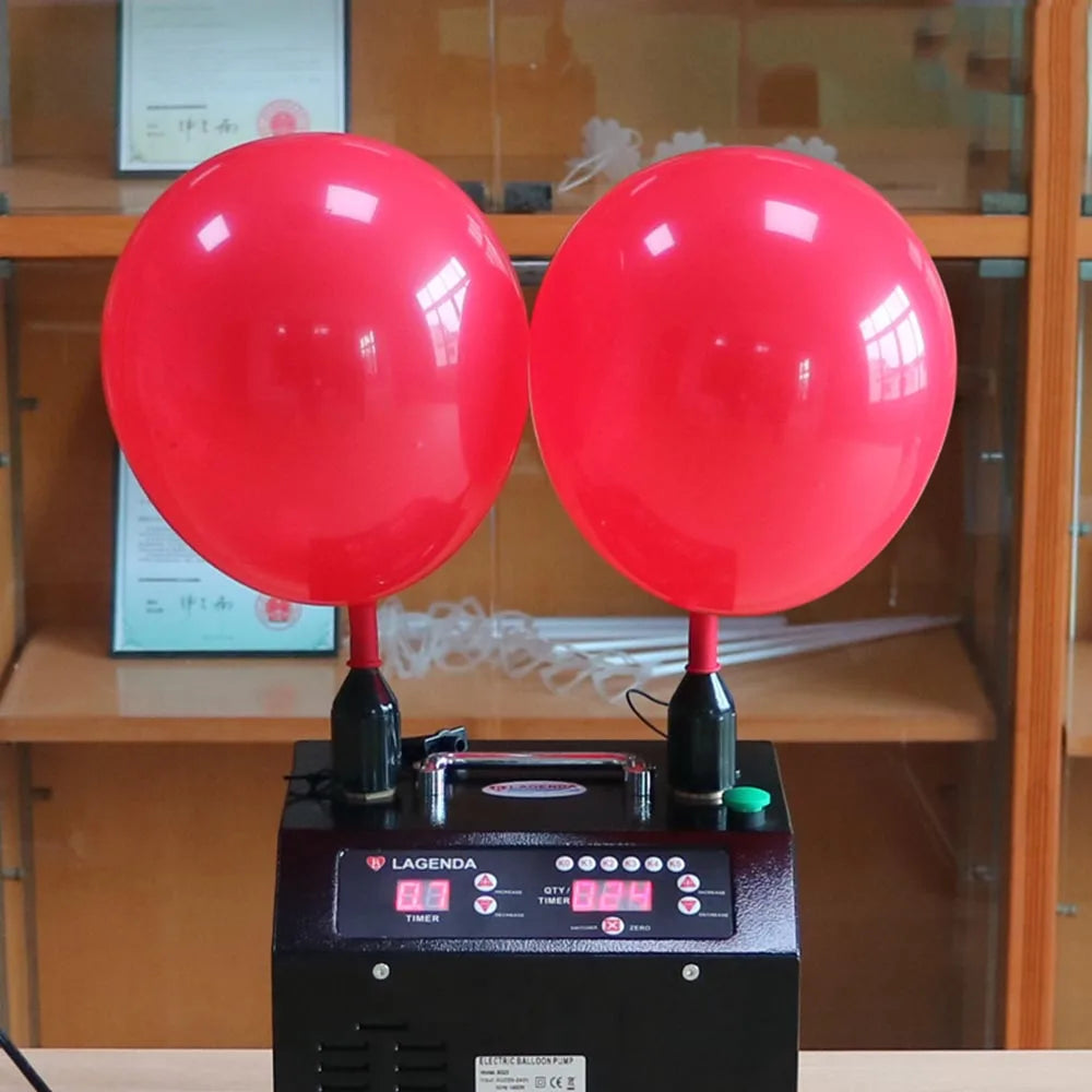 Inflador Elétrico de Balões Lagenda B322 (Terceira Geração / Versão Digital com Bico Duplo)