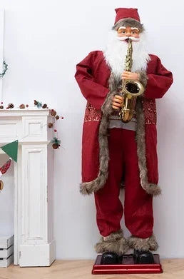 Papai Noel Dançante Animado Shopping Em Tamanho Real, Papai Noel Dançante Cantando