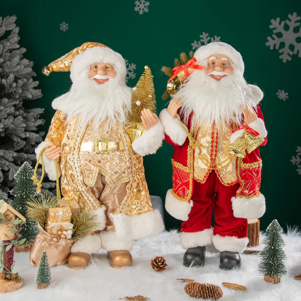 Boneco Papai Noel 60Cm Com Dourado