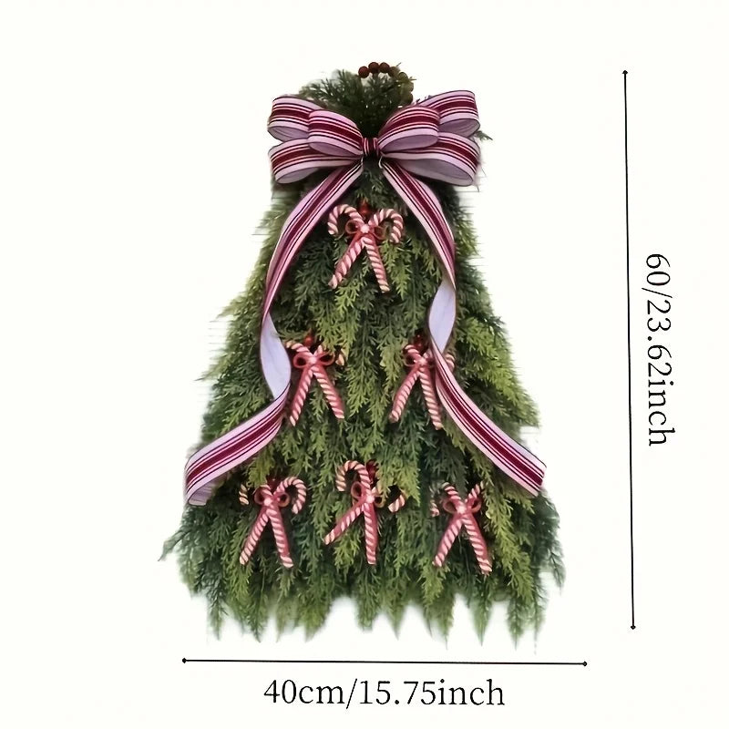 Guirlanda de árvore de Natal feita à mão para porta da frente