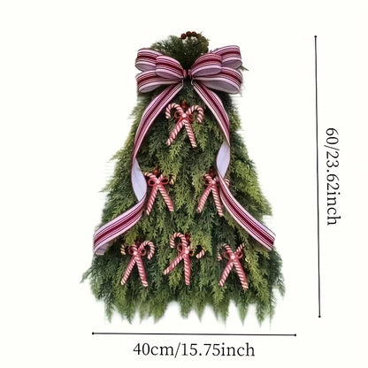 Guirlanda de árvore de Natal feita à mão para porta da frente