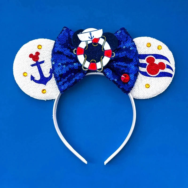 Tiaras Acessórios Disney orelha de rato com laço brilhante, Lantejoula de dupla celebração