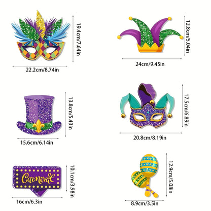 Plaquinhas de Carnaval Acessórios Para Cabine De Fotos De Festa De Carnaval, 30 Peças