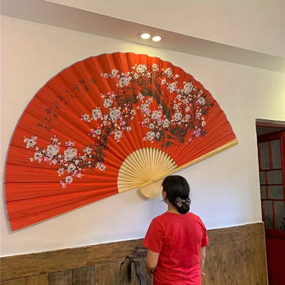 Leques mão dobrável desdobre, 63 Pol.160cm / 35.4 Pol.*90cm, Dobrável Cor Vermelho