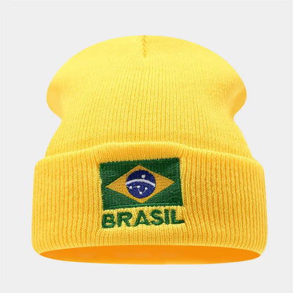Gorro Copa do Mundo Gorro Brasil Bordado Copa Do Mundo Unissex Outono Inverno