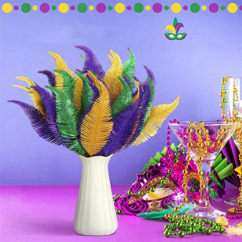 Pena carnavalesca colorida de para o Carnaval, 32cm*12.59 Pol., 30 Penas , Decoração