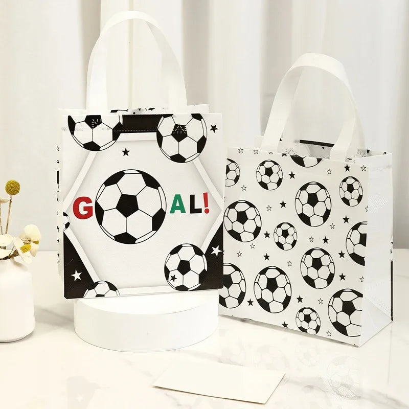 Bolsas Copa do Mundo De Tecido Não Tecido Com Tema De Futebol, 4 Peças, Multiuso
