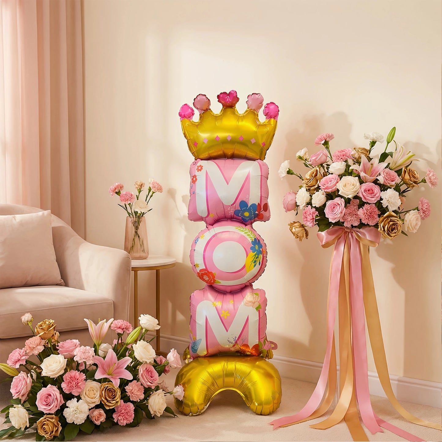 Balão de chão para o Dia das Mães - 2 unidades grandes de 112 cm x 39 cm, decoração