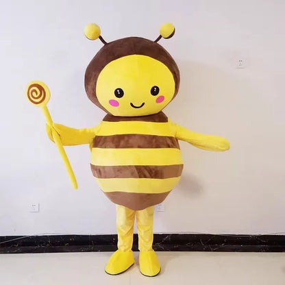 Fantasia de mascote abelha inteligente tamanho adulto para homens e mulheres cabeça