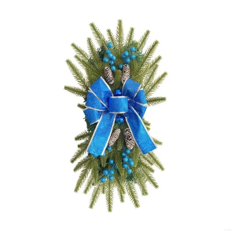 Guirlandas de Natal para corrimão de escada para porta da frente, guirlanda de LED