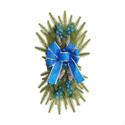 Guirlandas de Natal para corrimão de escada para porta da frente, guirlanda de LED