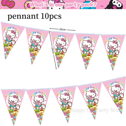 Kit de hello kitty para decoração de festa de aniversário de Kitt - 217 peças, incluindo top