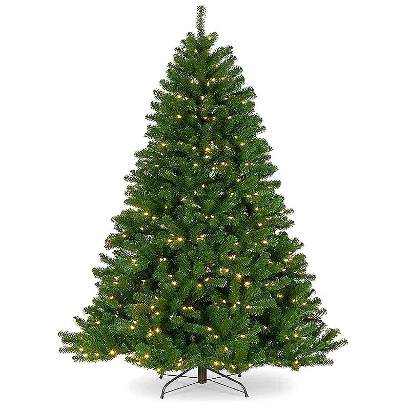 Árvore de Natal Pré-Iluminada 2 Metros Árvore Decorativa Artificial Verde Articulada LED