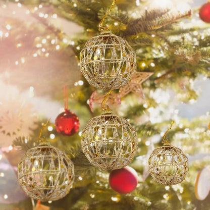 Bolas de Natal Decorativas Exibição Artesanal 5 cm E 6cm