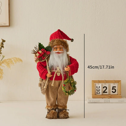 Boneco de Papai Noel - Decoração mesa Natal, estatuetas de Papai Noel, em pé, Papai Noel