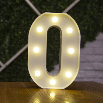 Letras de LED para letreiros, 26 letras iluminadas do alfabeto, luzes LED alimentadas